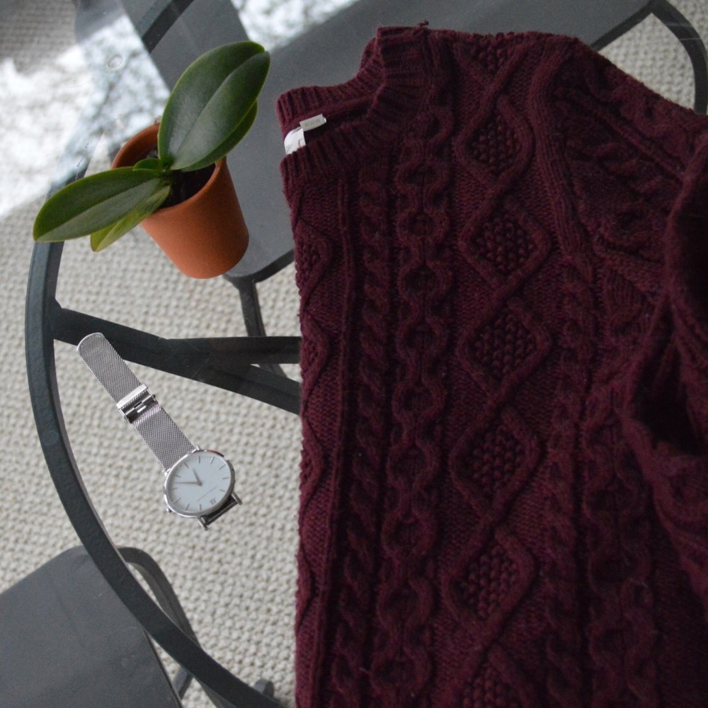 Burgundy sweater